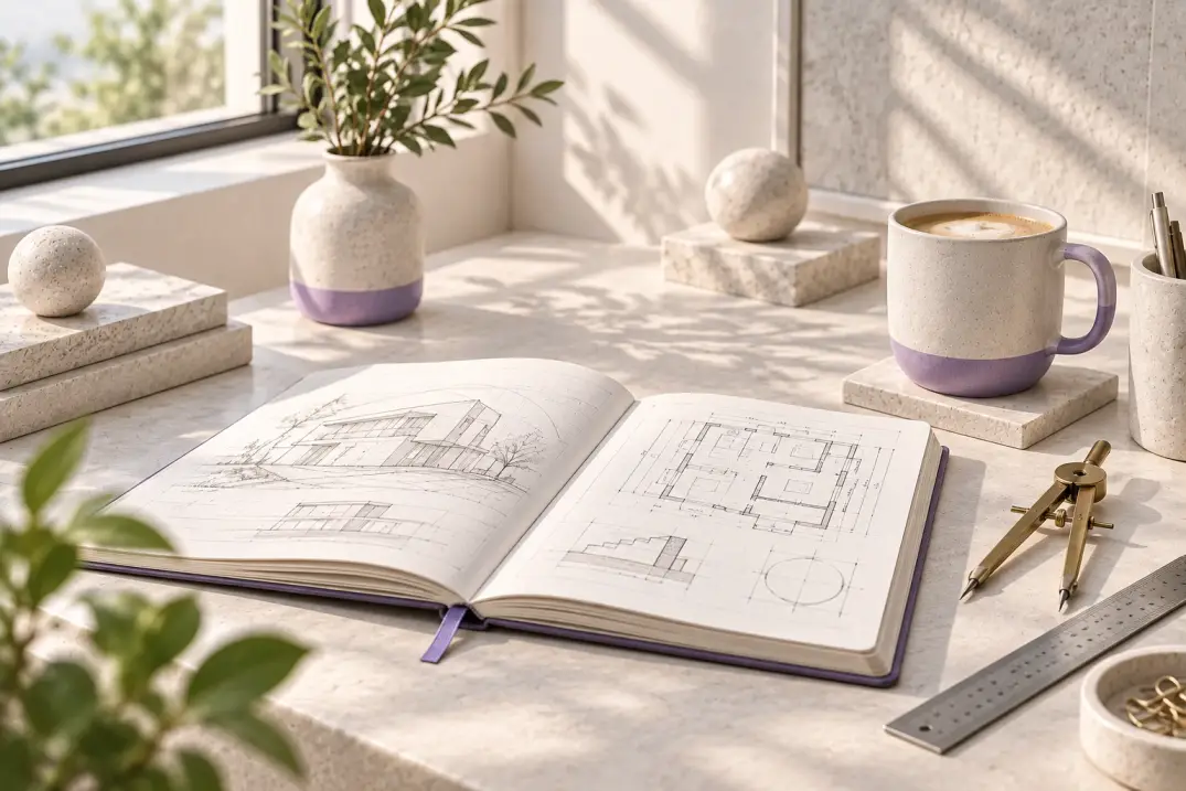 Editorial architectural drafting desk in morning daylight illustrating deliberate link strategy planning.