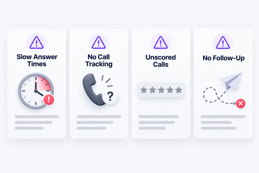 Infographic of common mistakes that hurt call conversion optimization