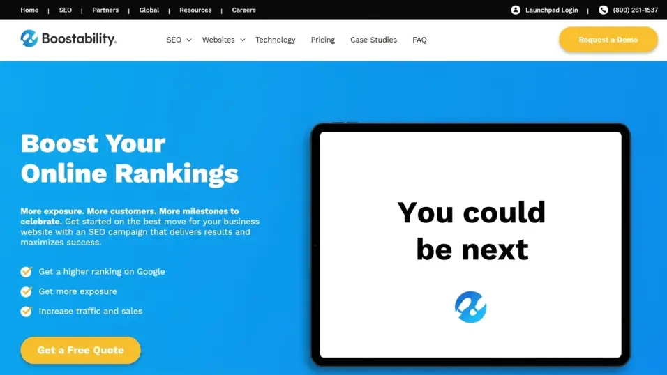 Screenshot of Boostability.com local seo white label fulfillment portal
